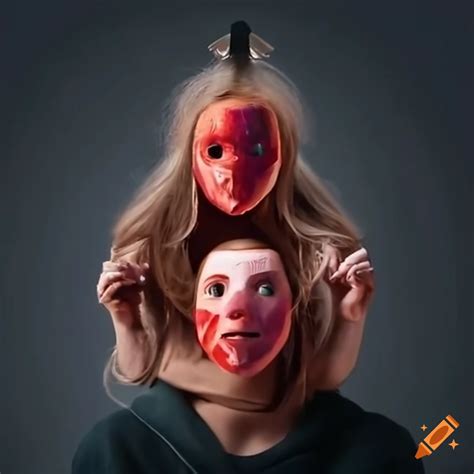 friends wearing each other s faces as masks