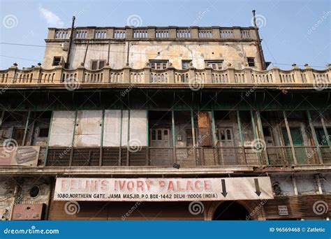 Facade Of Old Indian Building Delhi Ivory Palace In Delhi Editorial