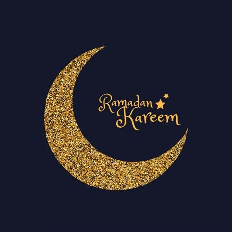 Free Vector Shiny Golden Moon Ramadan Kareem Ramadan Ramadan