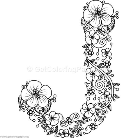 This set of printable flowers coloring pages is a place that can appeal to both boys and girls. floral alphabet coloring pages - Page 2 - GetColoringPages ...
