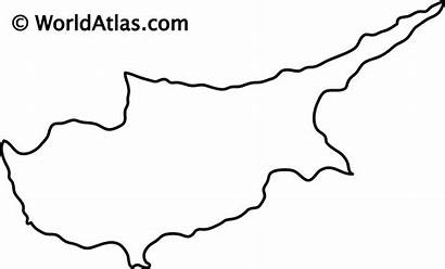Cyprus Outline Map Maps Blank Europe Country