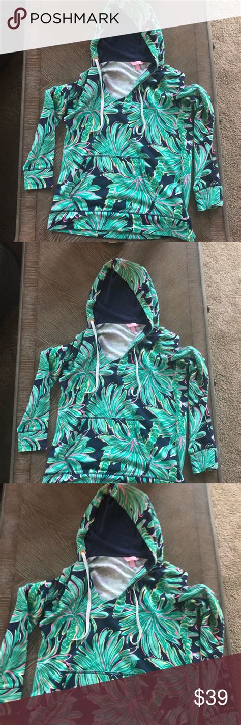 Lilly Pulitzer Hooded Pullover Size S Small Green Hooded Pullover