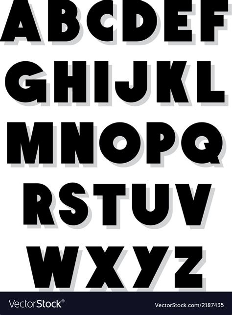 Bold Alphabet Font Type Alphabet Royalty Free Vector Image