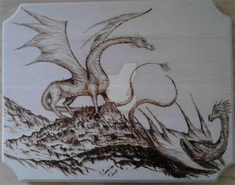 Dragons Pyrography By Christinaswerkstatt On Deviantart