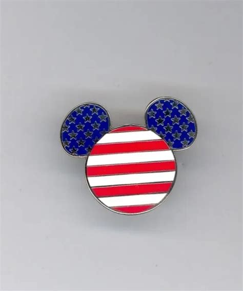 Disney Disneyland Cast Patriotic Mickey Mouse Head Icon American Flag