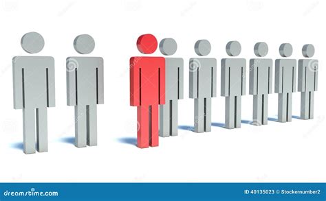Group Of Icon People With One Different Person Stock Illustration