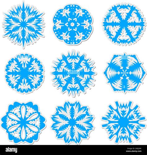 Set Of Snowflakes Vector Illustration Stock Vector Image And Art Alamy