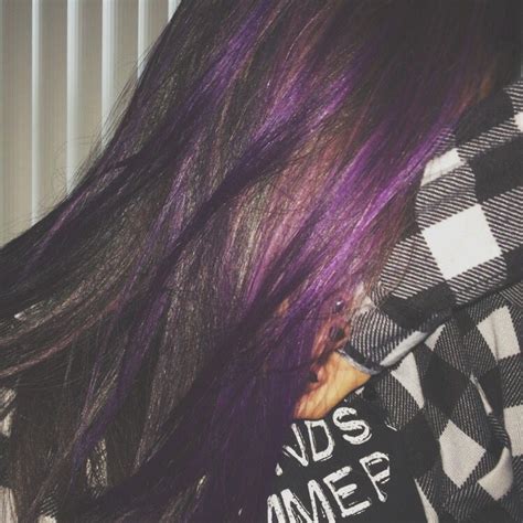Purple Hair Purple Streaks Purple And Dark Hair Purple Hair Dark