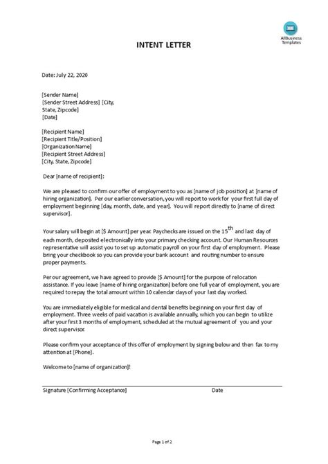 Sample Letter Of Intent For Employee For Your Needs Letter Template Hot Sex Picture