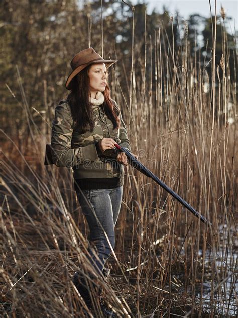Female Duck Hunter Stock Photo Image Of Waterfowl Reeds 46316818