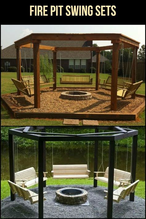 This fire pit swing set combination is for you! Swings Around Fire Pit Plans - Pin By Janice Brewster On ...