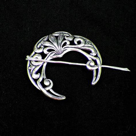 Celtic Pin Shawl Penannular Silver Cloak Mimimalistic Brooch Etsy