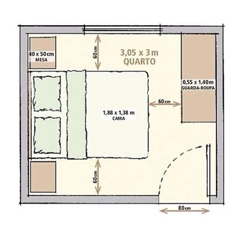 Medidas espaços Quarto casal pequeno Sala de design Casas