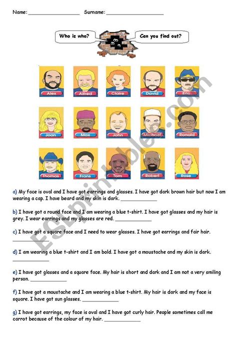 Who Is Who Esl Worksheet By Delgado