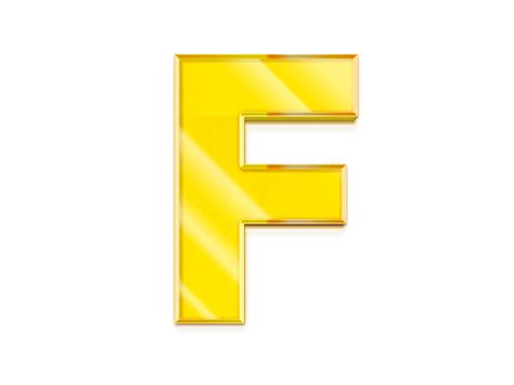 3d Golden Letter F Transparent Png Image