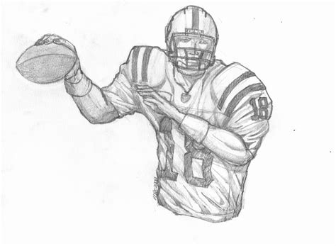 Peyton Manning Football Coloring Pages Sketch Coloring Page