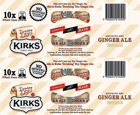 Kirks Drinking Dry Ginger Ale Soft Drink Multipack Cans 20 X 375 Ml EBay