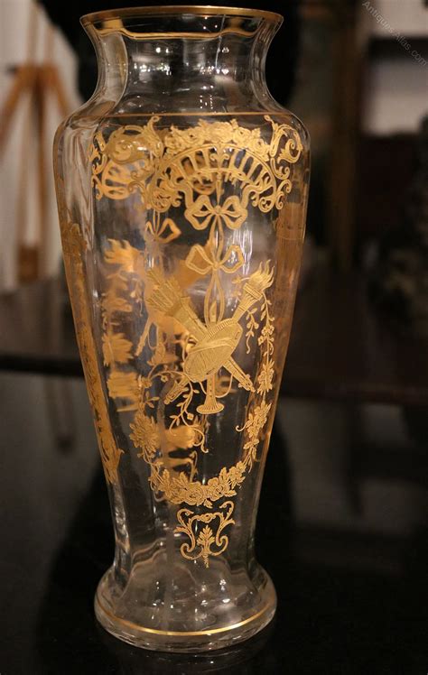 Antiques Atlas Antique Clear And Gold Vase Circa 1910