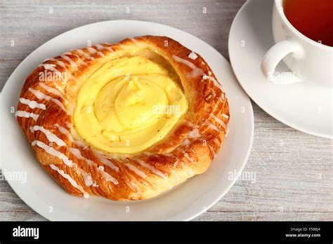 Danish Pastry With Custard Filling Stock Photo Alamy