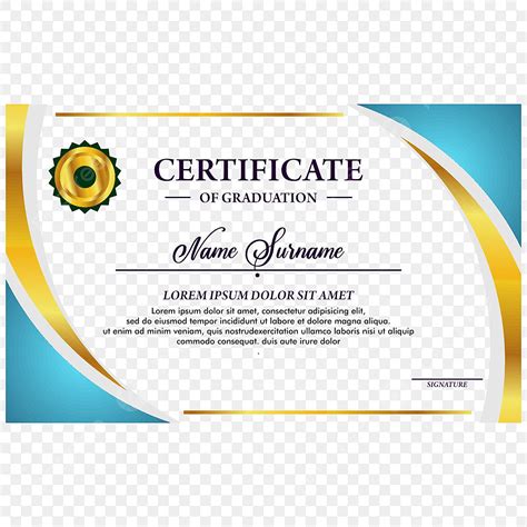 Certificate Border Design Vector Hd Images Golden And Blue Certificate