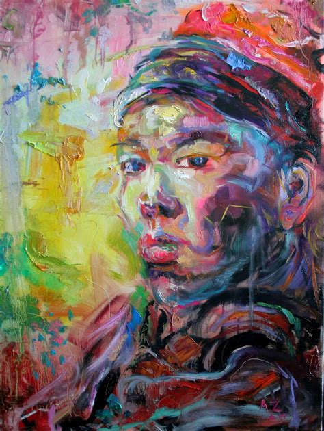 Self Portrait Oil Painting 40 X 30 By Texas Artist Anton Zhou