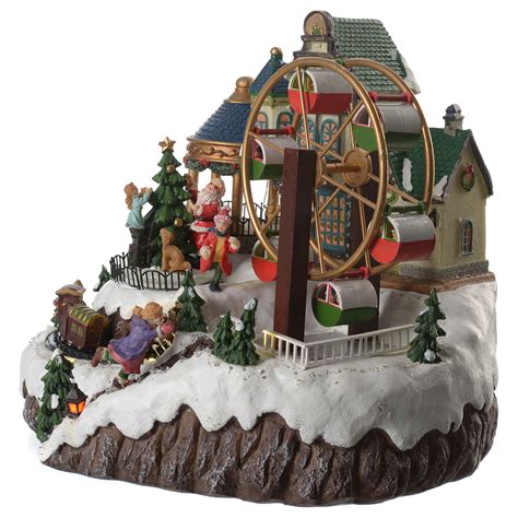 Animated Christmas Village With Music Ferris Wheel And Online Sales