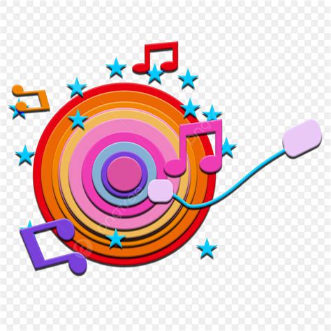 Record Player Clipart Png Images Colorful Paper Cut Music Record