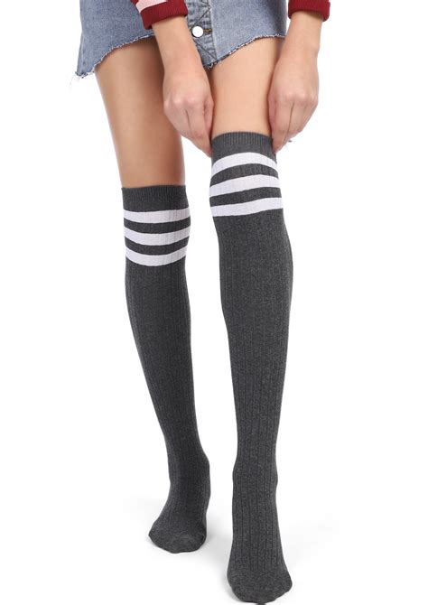 buy tippy toes grey knee high socks for women online in india