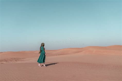Woman Lost In The Desert Stock Image Image Of Walking 247688923