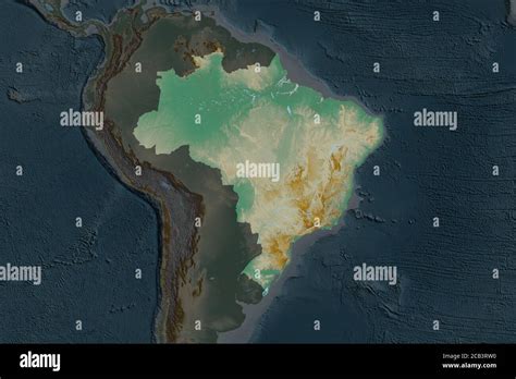 Forma De Brasil Separada Por La Desaturación De áreas Vecinas Mapa
