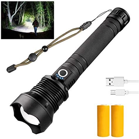 Rechargeable Led Flashlight 90000 High Lumen Flashlights With 26650
