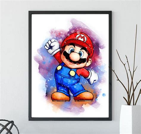 Super Mario Bros Art Poster Mario Print Video Game Nintendo Poster