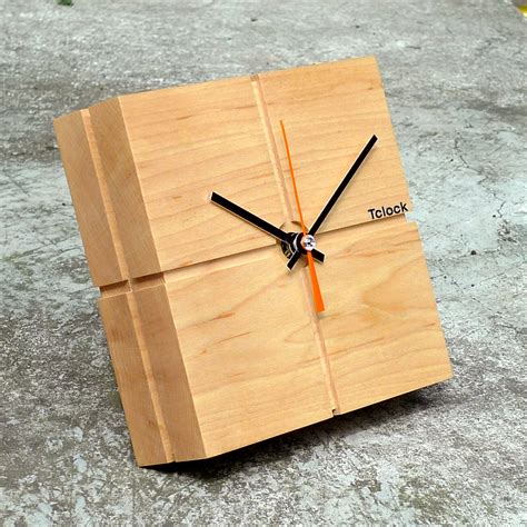 Lattice Desk Clock Maple Tclock Touch Of Modern
