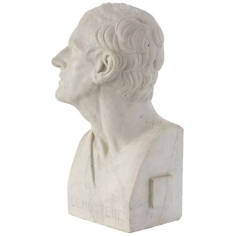 A French 19th Century White Carrara Marble Bust Of Demostene
