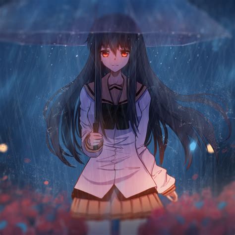 2048x2048 Anime Girl With Umbrella Art Ipad Air Hd 4k Wallpapers