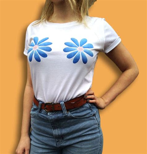 Flower Boobs Shirt Girl Power Feminist Shirt S Fashion Etsy