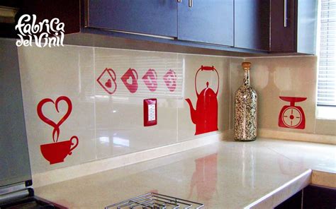 ✅ personaliza tus muebles con pegatinas. Cenefa para cocina y Stickers para Refrigerador Utensilios ...