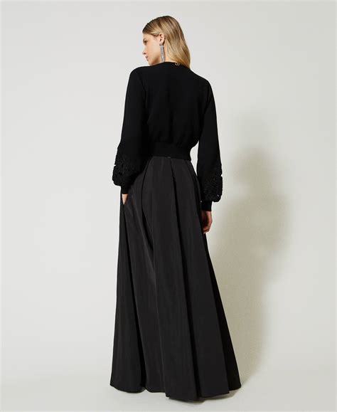Long Taffeta Skirt Woman Black Twinset Milano