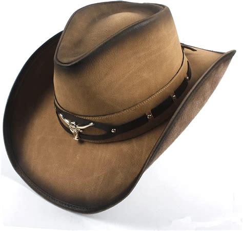 Llpbeau Hat Cappello Western Cowboy Da Uomo 10 Style 100 Pelle Per