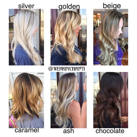 Hair Color Chart Balayage Ombré Different Tones And
