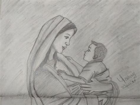 Mother S Love Mothers Love Female Sketch Male Sketch
