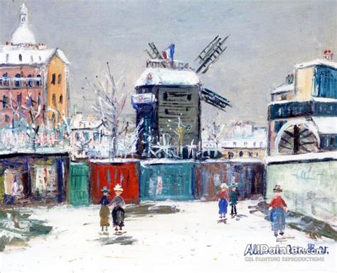 Maurice Utrillo The Moulin De La Galette In The Snow Montmartre Oil