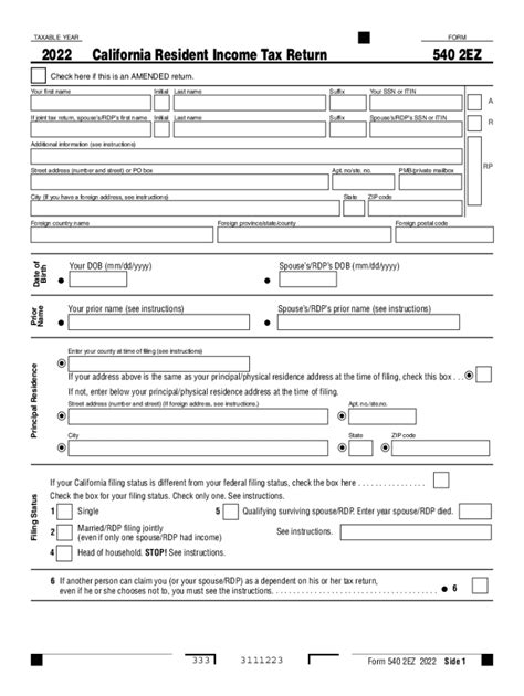 Form 540 2ez Instructions Fill Out And Sign Online Dochub