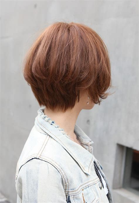 trendy short copper haircut  japan stacked short angled bob