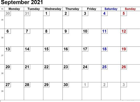 2021 Annual Blank Word Calendar Template Free Printab