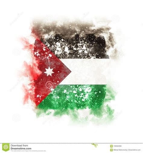 Square Grunge Flag Of Jordan Stock Illustration Illustration Of