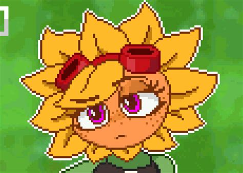Sunflower Pvz Heros Pixel Art Maker