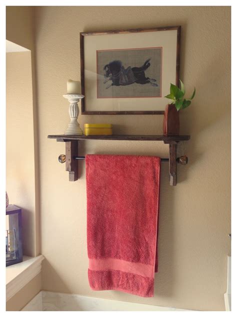 Diy Towel Rack And Shelf Made From Pallet Wood And Old