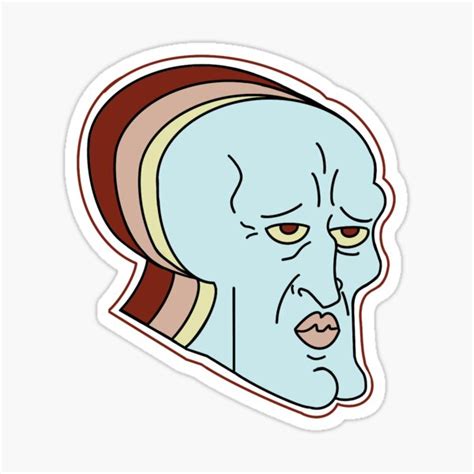 Squidward Sticker For Sale By Sweetletters47 Redbubble