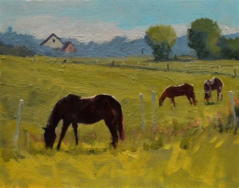 Spring Green South Dakota Horse And Farm Oil Painting Farm